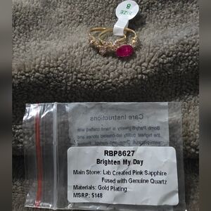 Gold Plated Pink Sapphire Pendant